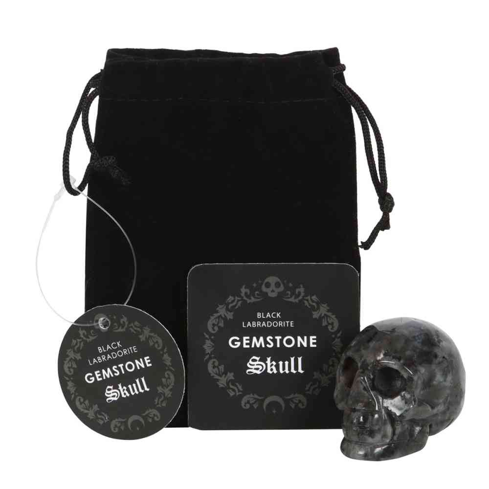 Something Different - Black Labradorite Crystal Skull Gemstones - Black